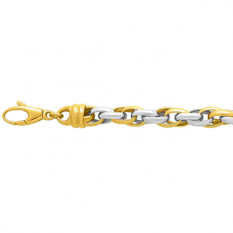 Chaine en or jaune et blanc Fantaisie 6mm