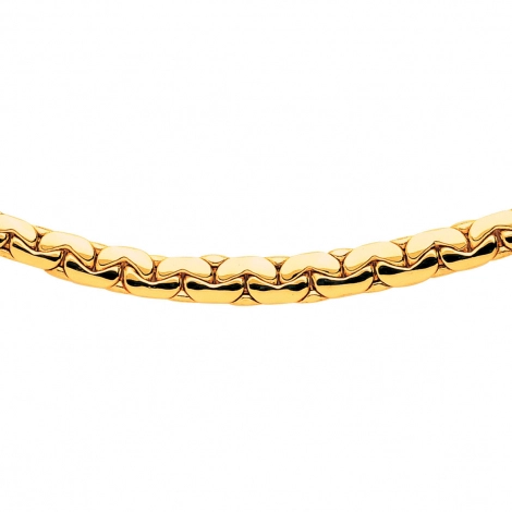 Chaine en or maille haricot 7 mm