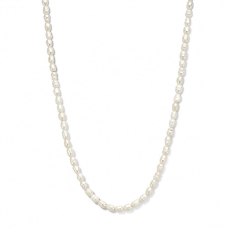 Collier Argent 18kt plaqu or avec perle - Naiomy