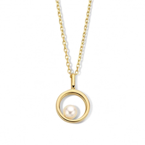 Chane et pendentif Argent plaqu or avec perle - Naiomy