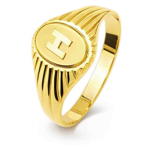 Bague Chevalière En Or Jaune 18 Carats (750/1000) - Taille 60, Neuve Avec étiquettes