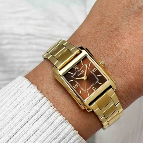Cluse Angl�e Watch Steel - Brown - Gold Colour 
