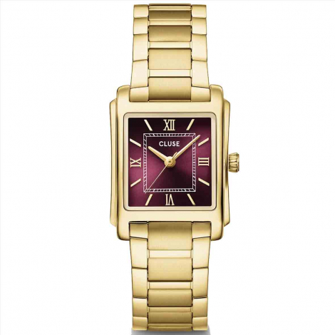Cluse Angl�e Watch Steel -Dark Cherry - Gold Colour  � combiner
