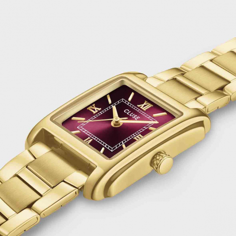 Cluse Angl�e Watch Steel -Dark Cherry - Gold Colour 