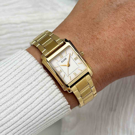 Cluse Angl�e Watch Steel - White - Gold Colour