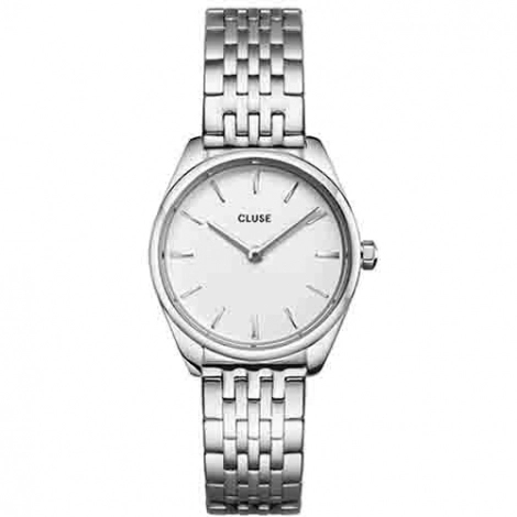 Cluse Froce Mini Steel - White - Silver Color