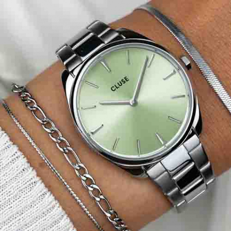 Cluse Froce Petite Steel Green - Silver Color