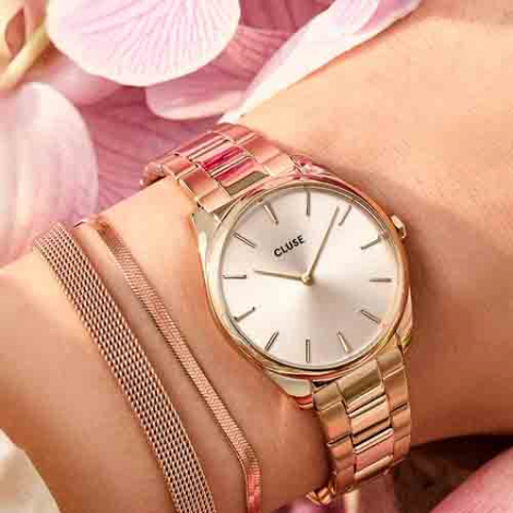 Cluse Froce Petite Steel Pink Gold Colour