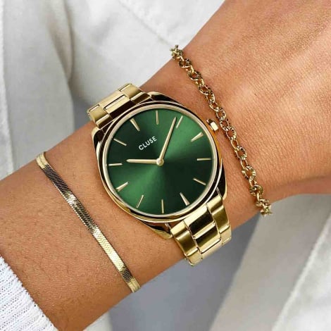 Cluse Froce Petite Watch Steel Green, Gold Colour 