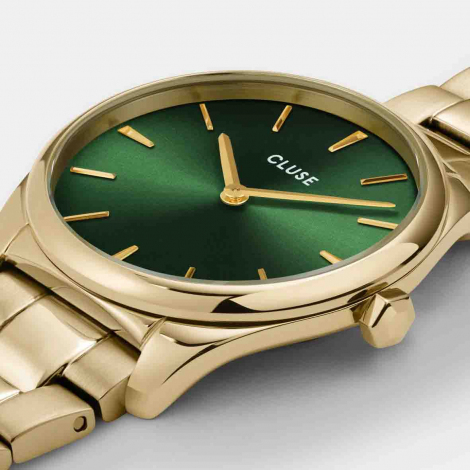 Cluse Froce Petite Watch Steel Green, Gold Colour 