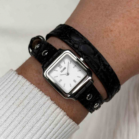 Cluse Gracieuse Mini Watch Double Leather Black