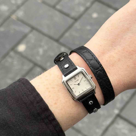 Cluse Gracieuse Mini Watch Double Leather Black
