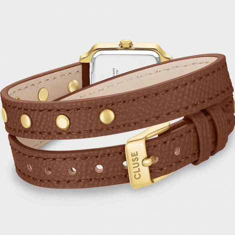 Cluse Gracieuse Mini Watch Double Leather Nutshell - Gold Colour