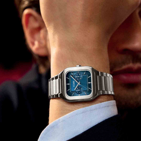 Cluse Quadrus Multifunction Watch Steel - Blue