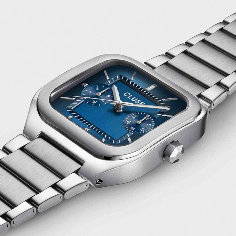 Cluse Quadrus Multifunction Watch Steel - Blue