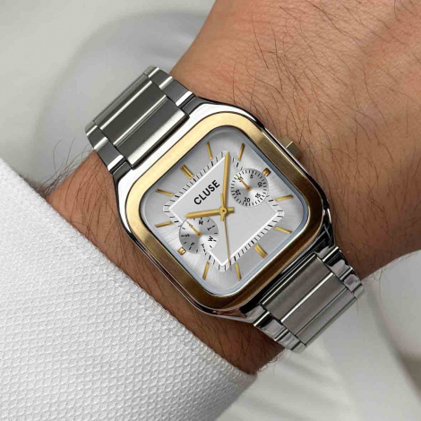 Cluse Quadrus Steel - Multifunction - Silver - Two Tone