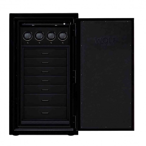 Coffre fort Montre et bijoux Wolf 1834 - ATLAS 4 Piece Winder Safe - Onyx/Bronze
