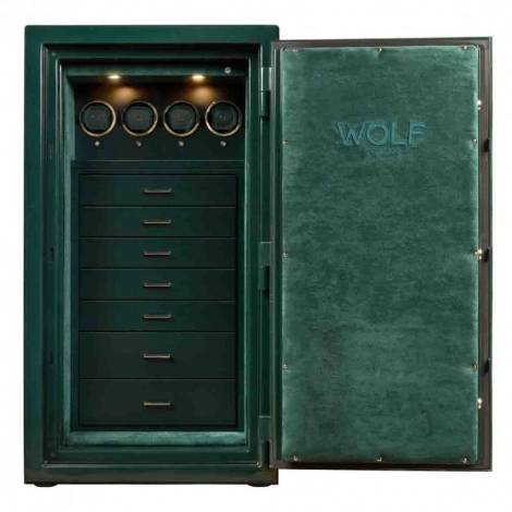 Coffre fort Montre et bijoux Wolf 1834 - ATLAS 4 Piece Winder Safe - Vert dor