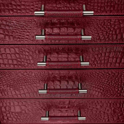 Coffre fort Montre et bijoux Wolf 1834 - CHURCHILL 12 Piece Winder Safe - Croco Bordeaux