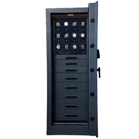 Coffre fort Montre et bijoux Wolf 1834 - CHURCHILL 12 Piece Winder Safe - Indigo