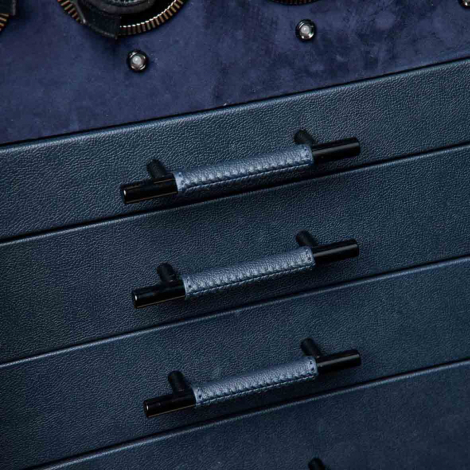 Coffre fort Montre et bijoux Wolf 1834 - CHURCHILL 12 Piece Winder Safe - Indigo