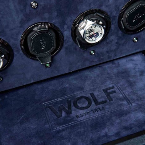 Coffre fort Montre et bijoux Wolf 1834 - CHURCHILL 12 Piece Winder Safe - Indigo