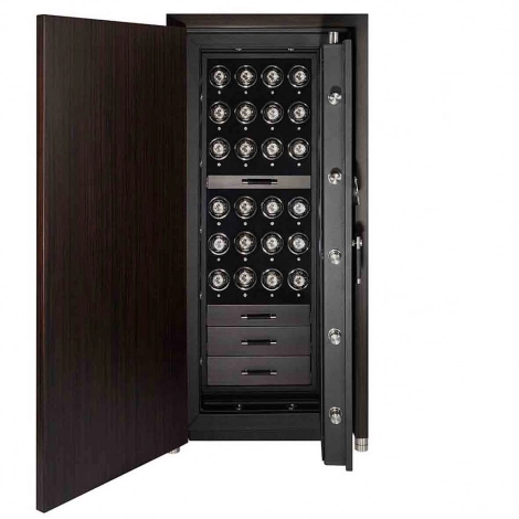 Coffre fort Montre et bijoux Wolf 1834 - CHURCHILL 24 Piece Winder Safe - Noir bne