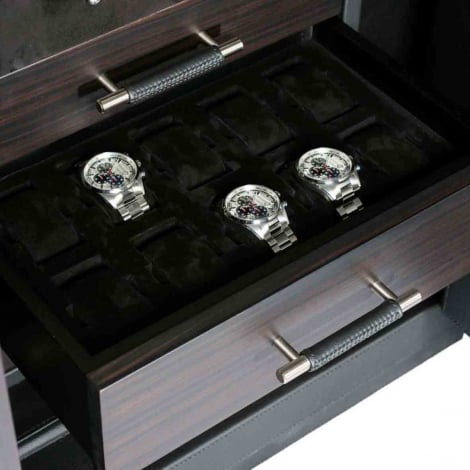 Coffre fort Montre et bijoux Wolf 1834 - CHURCHILL 24 Piece Winder Safe - Noir bne
