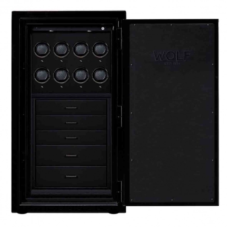 Coffre Montre et bijoux Wolf 1834 -ATLAS 8 Pcs Winder Safe - Onyx/Bronze