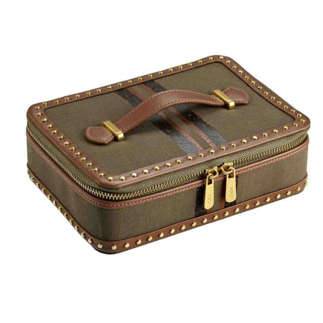 Coffret  Bijoux de voyage Wolf 1834 - Ida Travel Zip Jewellery Case - Kaki