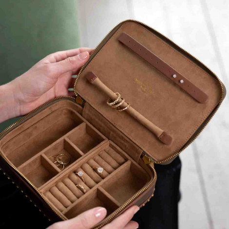 Coffret  Bijoux de voyage Wolf 1834 - Ida Travel Zip Jewellery Case - Kaki