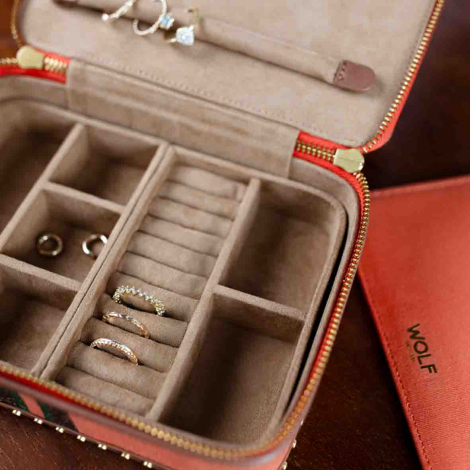 Coffret  Bijoux de voyage Wolf 1834 - Ida Travel Zip Jewellery Case - Orange
