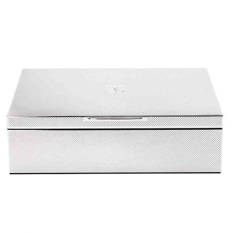 Coffret � Bijoux - Silver large Watch Jewelry and Legacy Box - Gris