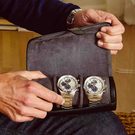 Coffret de montre Blake Watch Roll with capsule Wolf 1834 - Noir Gris