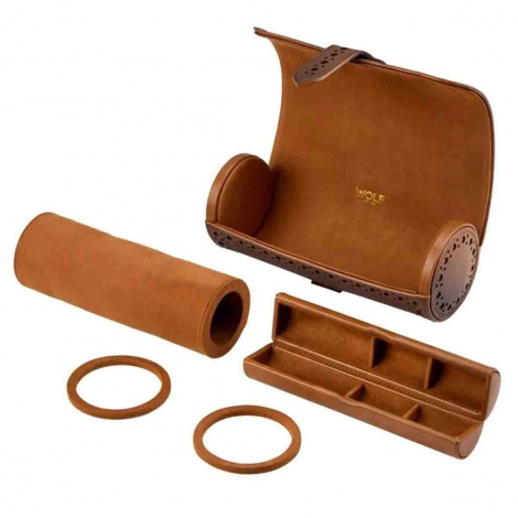 Coffret de Montre Brogue Triple Watch Roll -  Wolf 1834 - Marron Brun