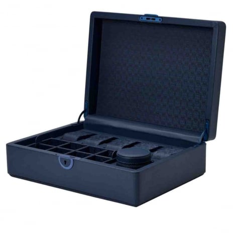 Coffret de montres- Earth 5 Piece Watch Box with Storage Wolf 1834 -Midnight blue