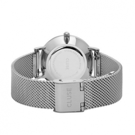 Coffret Minuit Watch & Brown Leather Strap Silver Colour