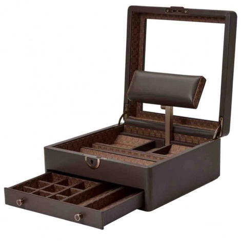 Coffret Montre et bijoux Earth Watch Stand Box Wolf 1834 - Coffee