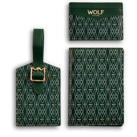 Coffret Passeport , Etui � cartes et �tiquette � bagages Wolf 1834