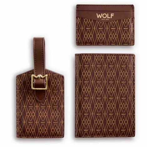 Coffret Passeport -Etui � cartes et �tiquette � bagages Wolf 1834 