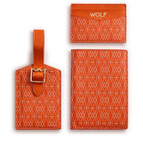 Coffret Passeport , Etui � cartes et �tiquette � bagages Wolf 1834 