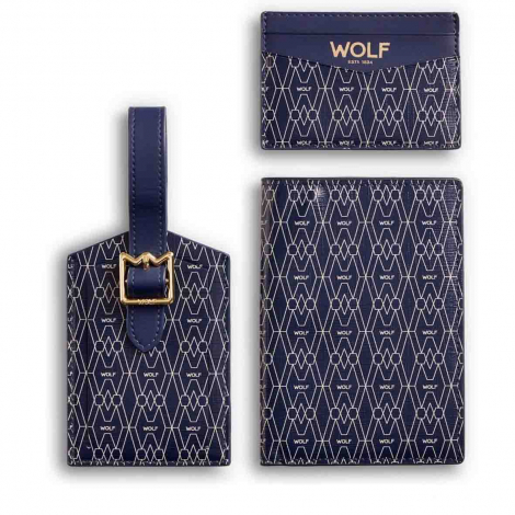 Coffret Passeport - Etui � cartes - �tiquette � bagages Wolf 1834 