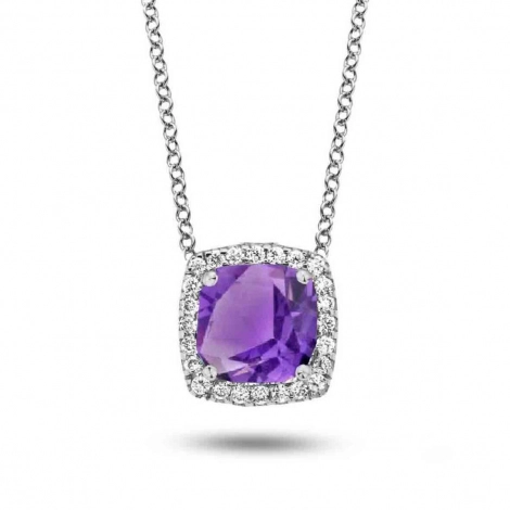 Collier amthyste et diamants One More