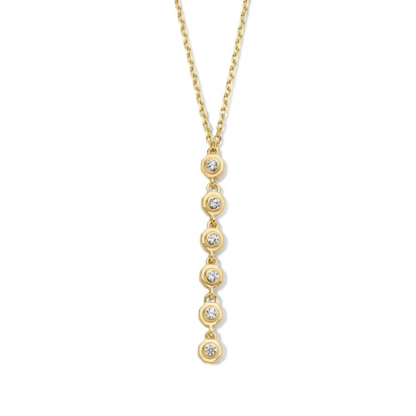 Collier Argent 18kt plaqu or Zirconium - Naiomy