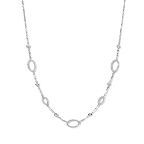 Collier Argent avec motifs cercles serti de zirconium - Naiomy