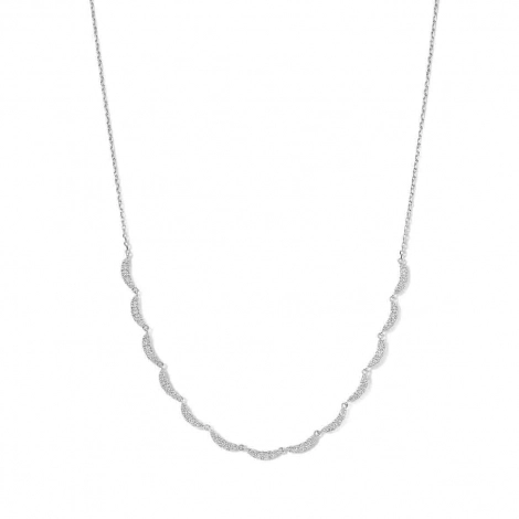 Collier Argent avec motifs de lune serti de zirconium - Naiomy