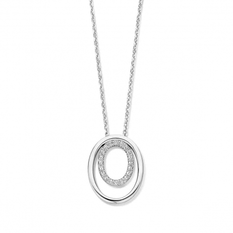 Collier Argent avec motifs ovales serti de zirconium - Naiomy  combiner