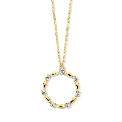 Collier Argent avec pendentif en forme de cercle serti de zirconium - Naiomy