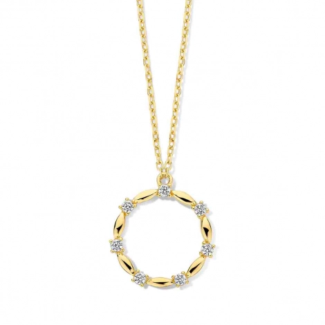 Collier Argent avec pendentif en forme de cercle serti de zirconium - Naiomy