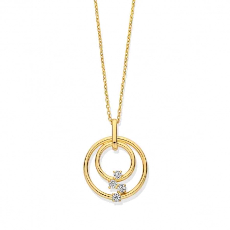 Collier Argent avec pendentif en forme de cercle serti de zirconium - Naiomy